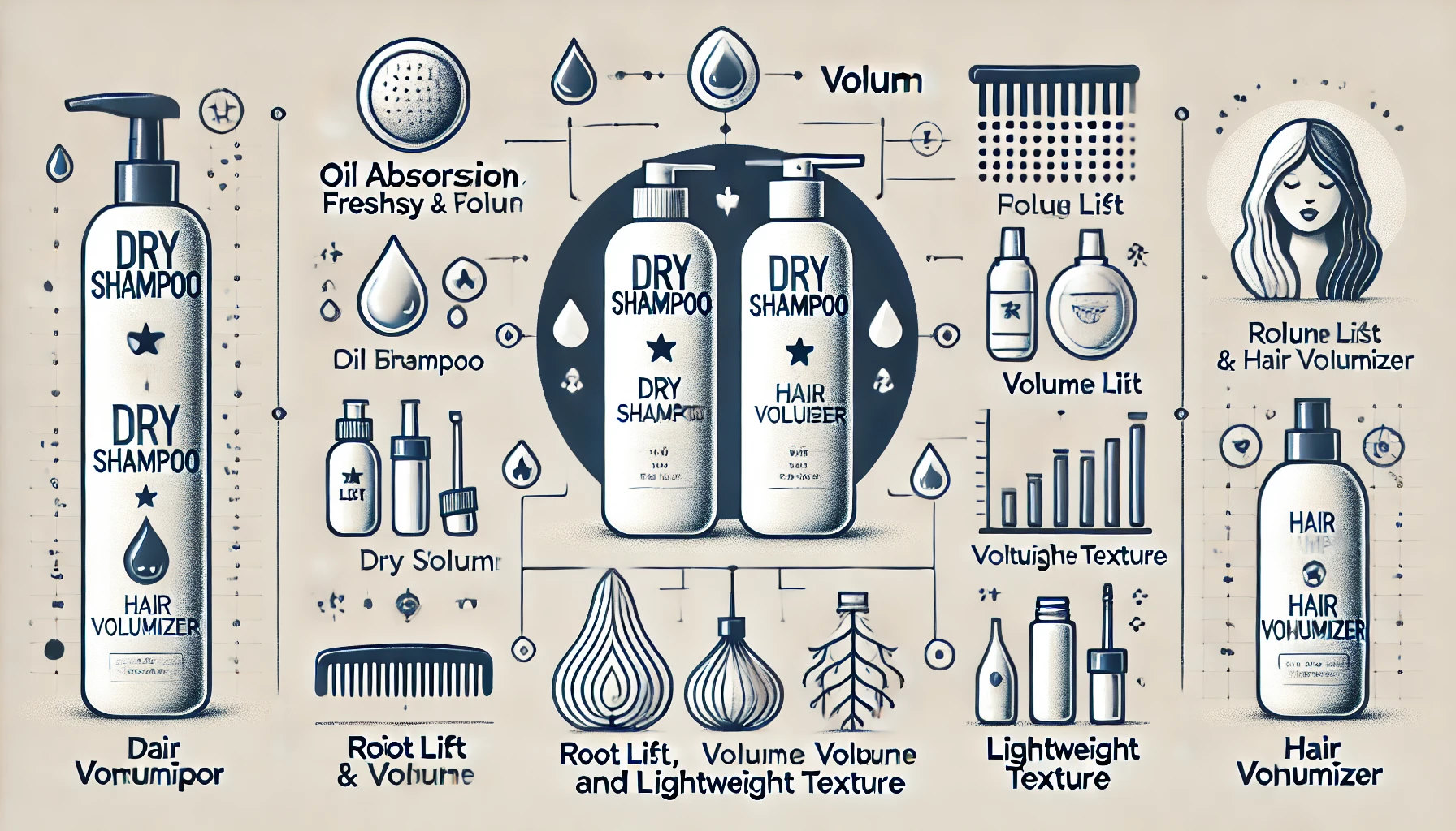 ‘드라이 샴푸’와 ‘헤어 볼류마이저’의 차이는 무엇인가요?